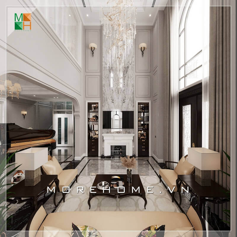 Kệ tivi tân cổ điển đẹp và lạ mắt cũng là một mẫu nội thất không thể thiếu trong không gian phòng khách biệt thự, nhà phố, chung cư cao cấp, biến căn phòng trở nên tiện nghi và sang trọng hơn. Danh sách các mẫu thiết kế phòng khách tân cổ điển tiện nghi