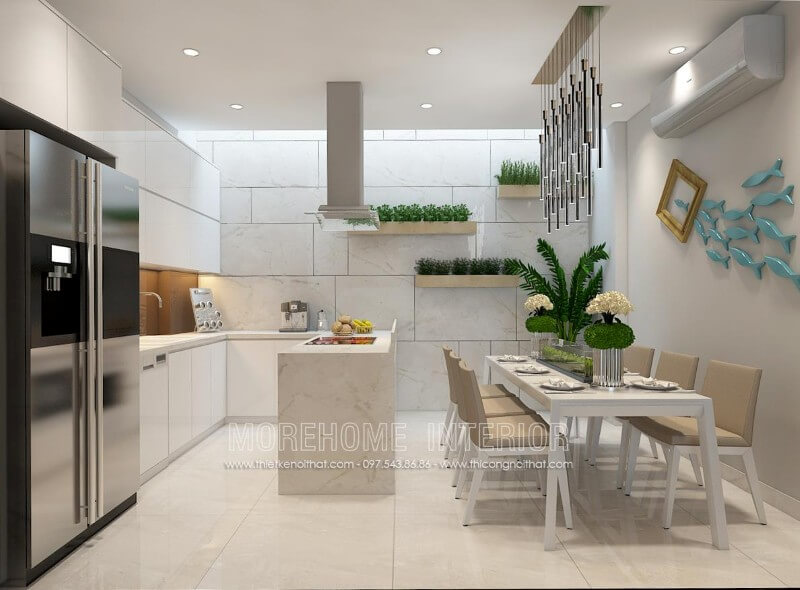 Tưởng chừng như tủ bếp chữ U thường chỉ sử dụng cho căn bếp có diện tích nhỏ, tuy nhiên, với sự kết hợp khéo léo giữa kiểu dáng, chất liệu, tone màu... mẫu tủ bếp hiện đại mang lại sự sang trọng mà không hề bí bách Tủ bếp đẹp