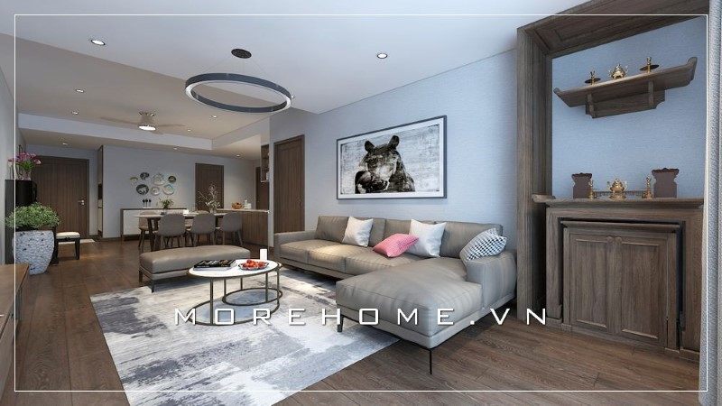 Chiếc bàn trà tinh tế mang đến những điểm nhấn đặc biệt ấn tượng cho không gian phòng khách của gia đình.