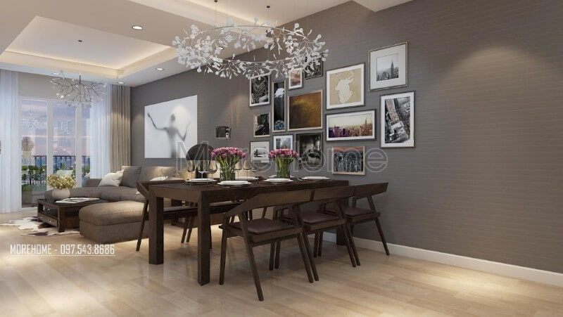 Mẫu bàn ăn 6 chỗ mang đến một cảm giác ấm cúng và tiện nghi hơn trong quá trình dùng bữa