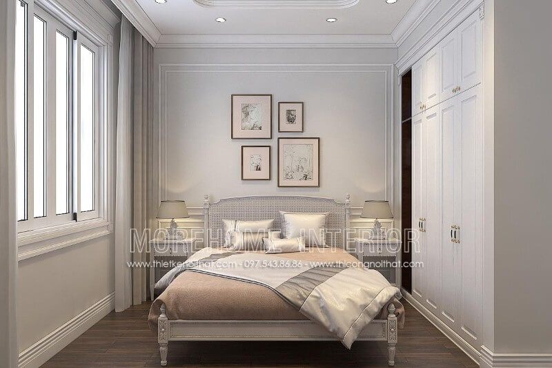 Giường ngủ tân cổ điển đầy ấn tượng, hơn nữa họa tiết ở chân giường hay đầu giường được thiết kế một cách cầu kỳ, các nét tạo nên sự quý phái và vẻ đẹp hoàn mĩ cho phòng ngủ của bạn