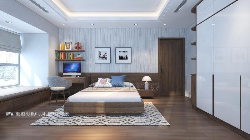 Giường ngủ gỗ công nghiệp được ưa chuộng sử dụng cho phòng ngủ chung cư hiện đại với kiểu dáng, màu sắc và giá thành phù hợp